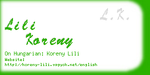 lili koreny business card